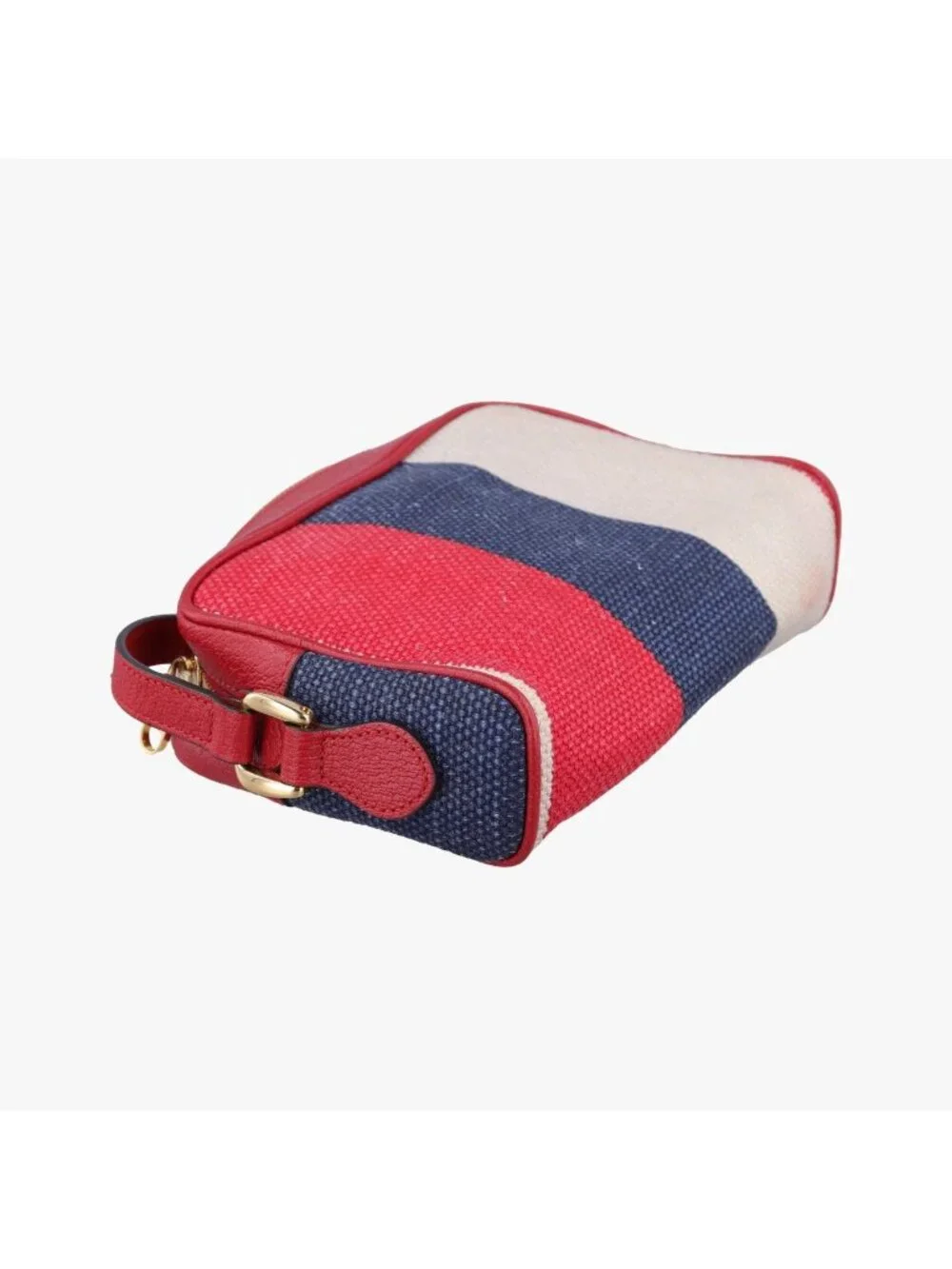 ★SOLD★ Gucci Ophidia Red Navy Ivory Canvas Leather Messenger - Picture 7 of 15